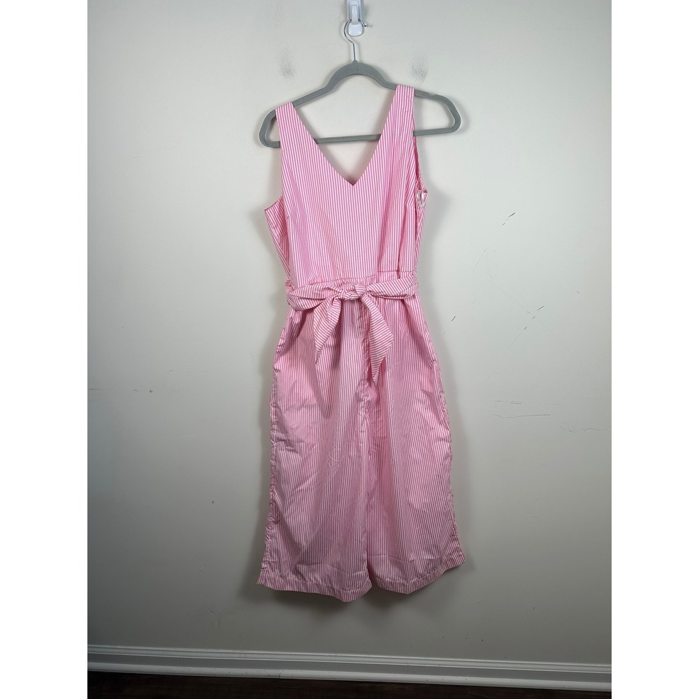 Gretchen Scott Jumpsuit Women XXS Pink‎ Excellent Striped Tie Waist Cropped